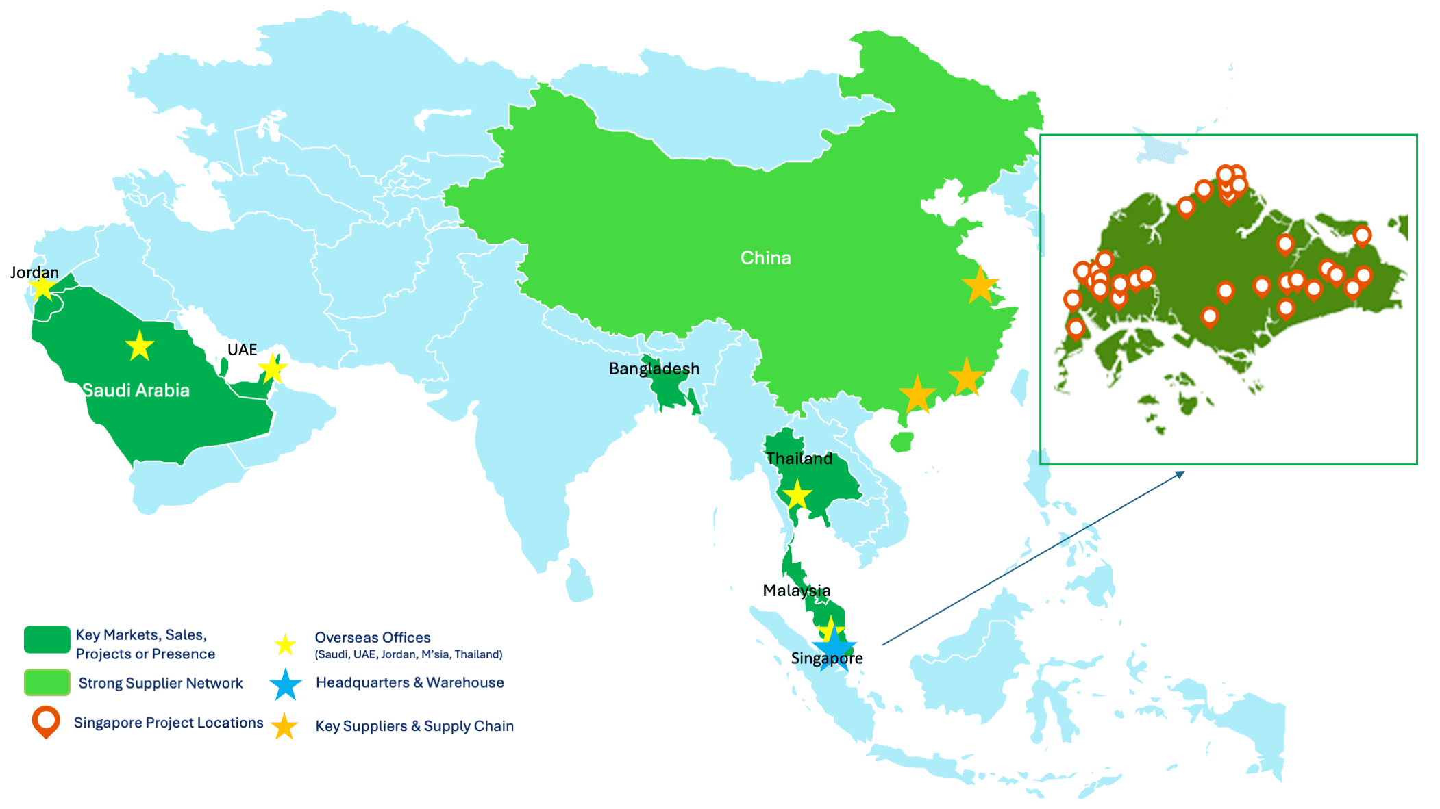 Clean Kinetics geographical presence map